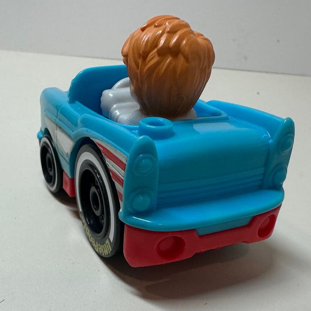 Little People Wheelies Car Retro Convertible GMJ25 Baby Blue Red Mattel 2019 - Picture 6 of 9